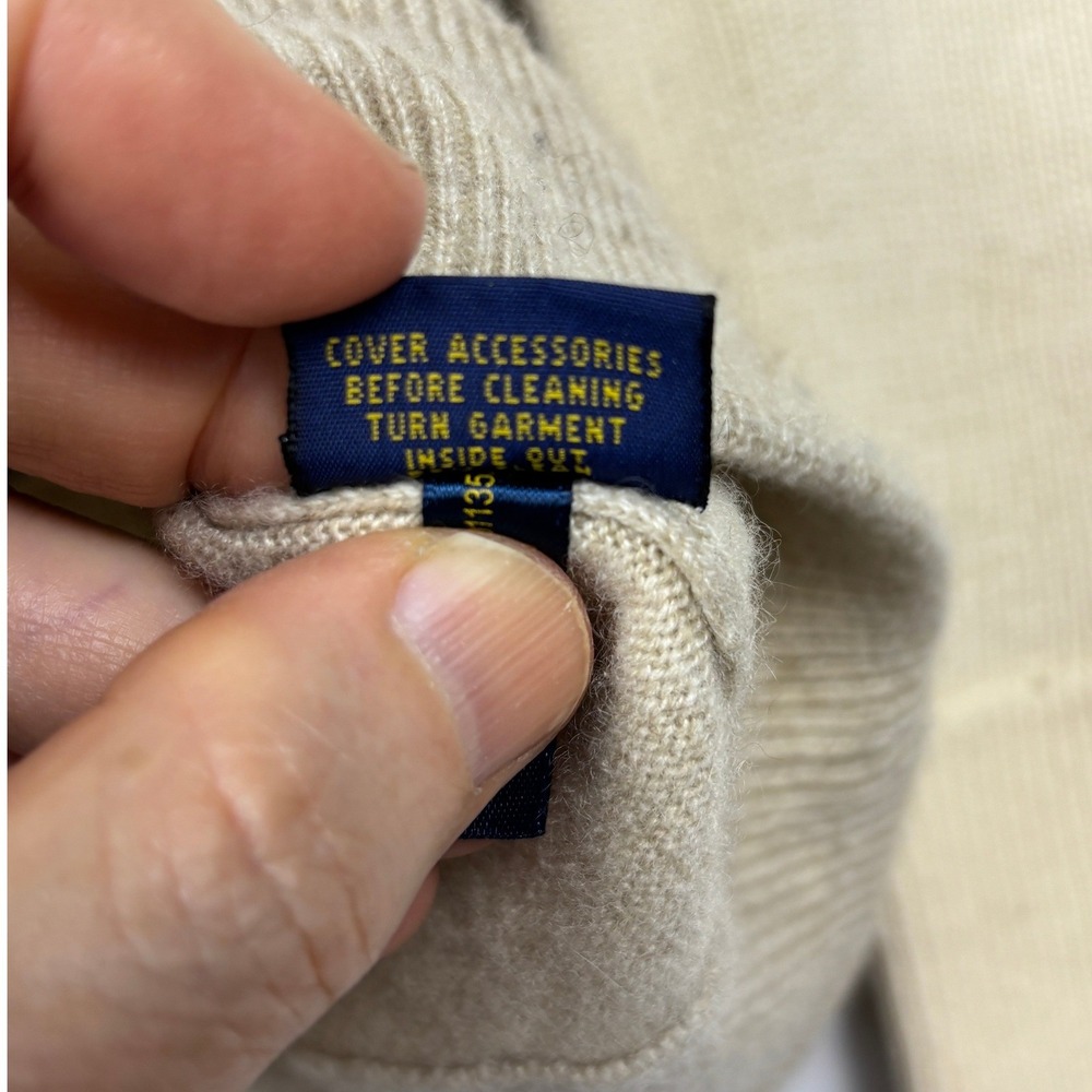Polo Golf Ralph Lauren Mens 100% Cashmere Quarter Zip Sweater Sz M Colorblock - Picture 9 of 10